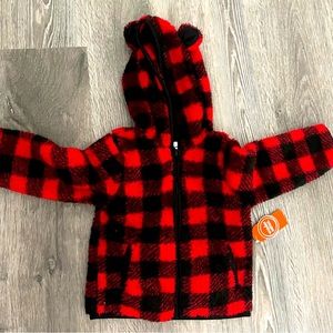 18 Months BRAND NEW plaid fleece jacket